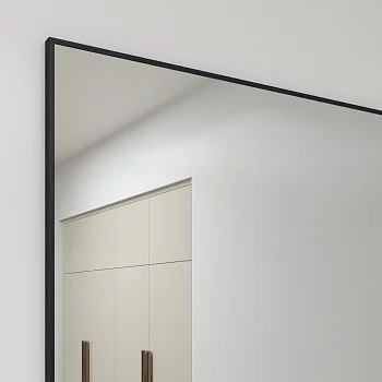 Зеркало в алюминиевой раме 08 «Премиум Черный Матовый Браш»